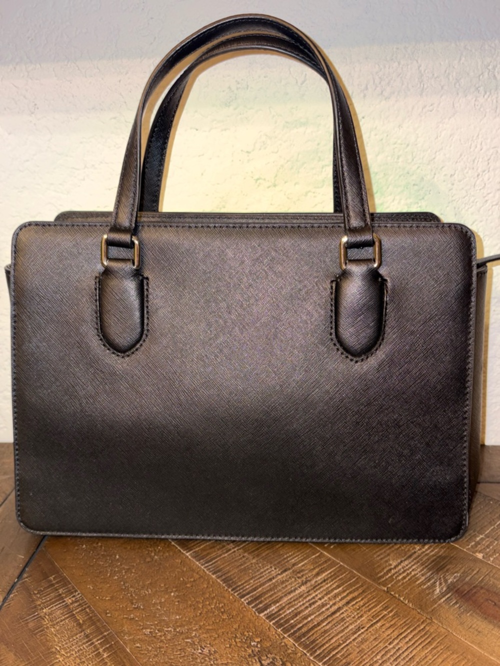 🥰Kate Spade New York Black Saffiano Leather Small Satchel Top Handle Bag - Picture 6 of 11